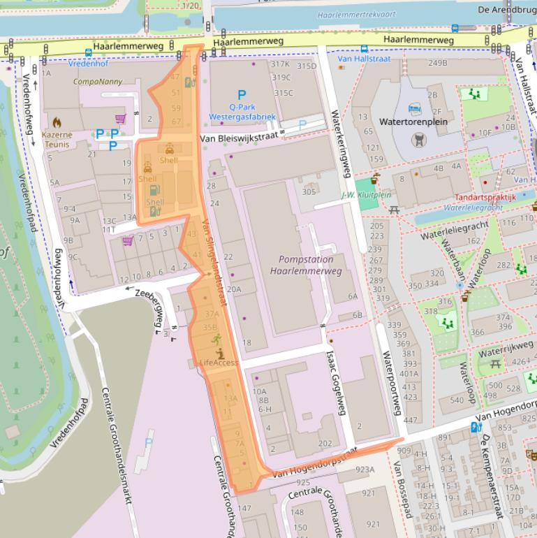 Kaart van postcodegebied 1051CG.