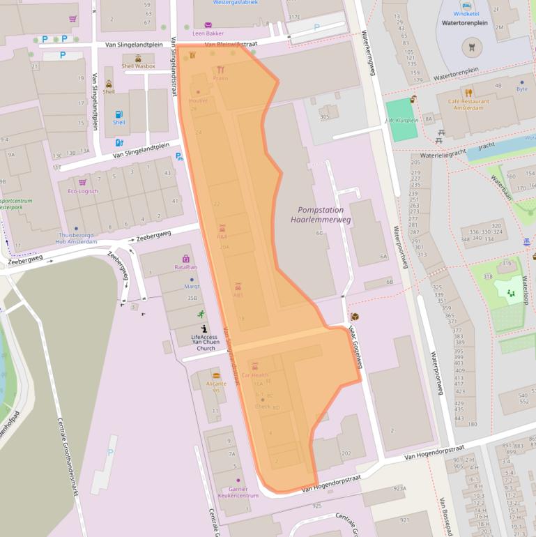 Kaart van postcodegebied 1051CH.