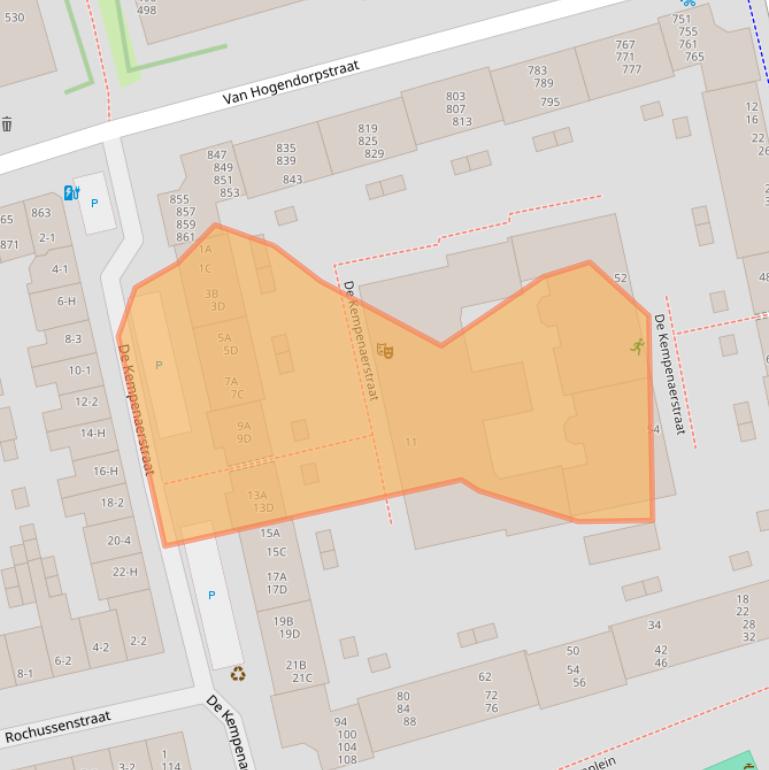 Kaart van postcodegebied 1051CJ.