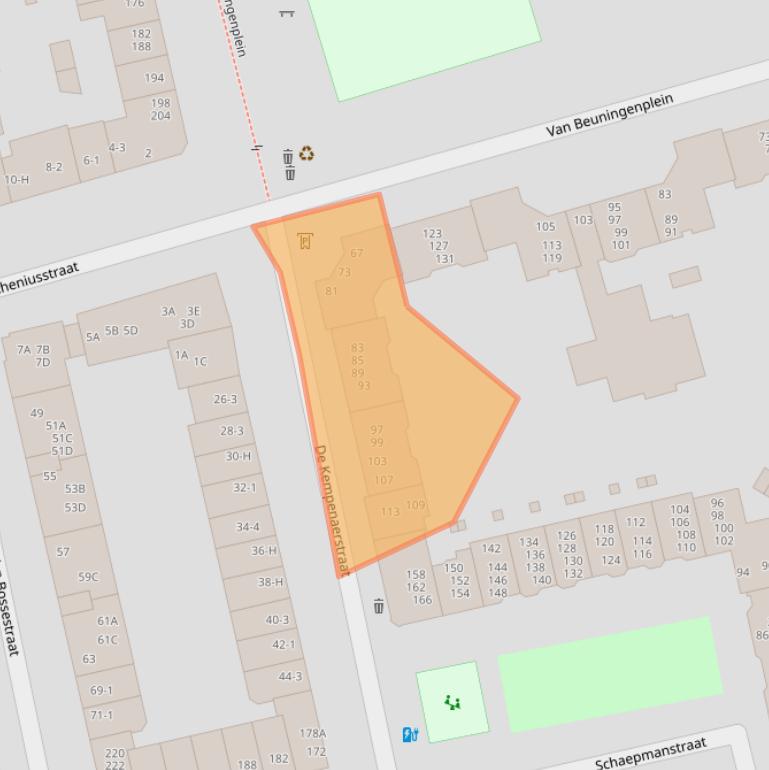 Kaart van postcodegebied 1051CL.