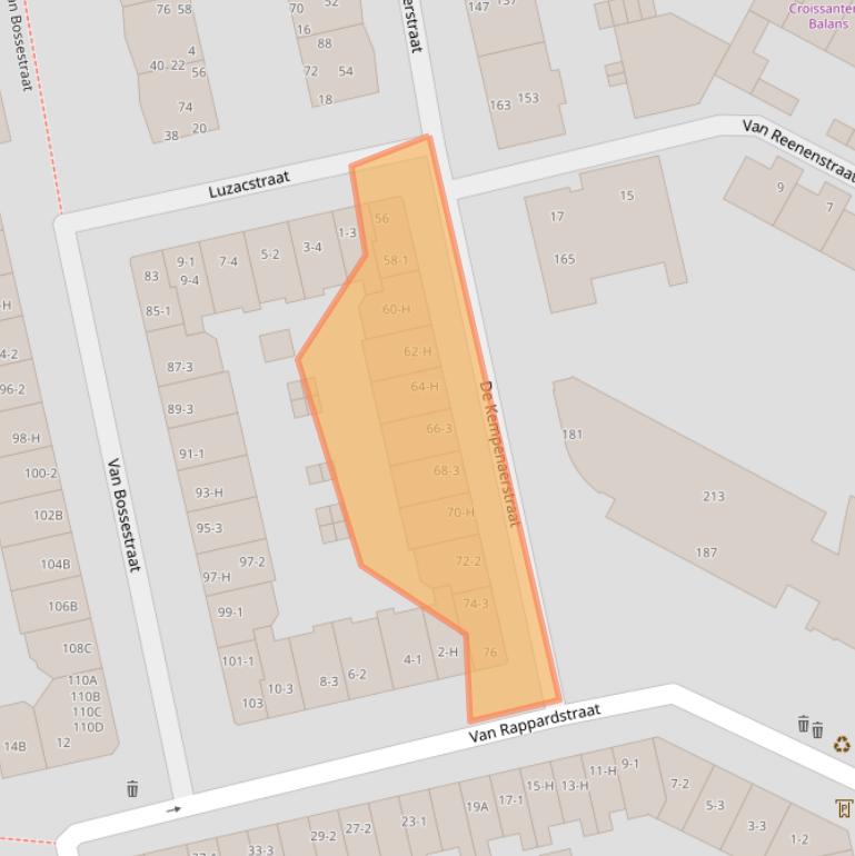 Kaart van postcodegebied 1051CR.
