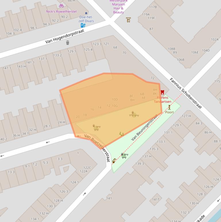 Kaart van postcodegebied 1051CV.