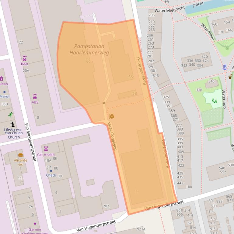 Kaart van postcodegebied 1051DB.