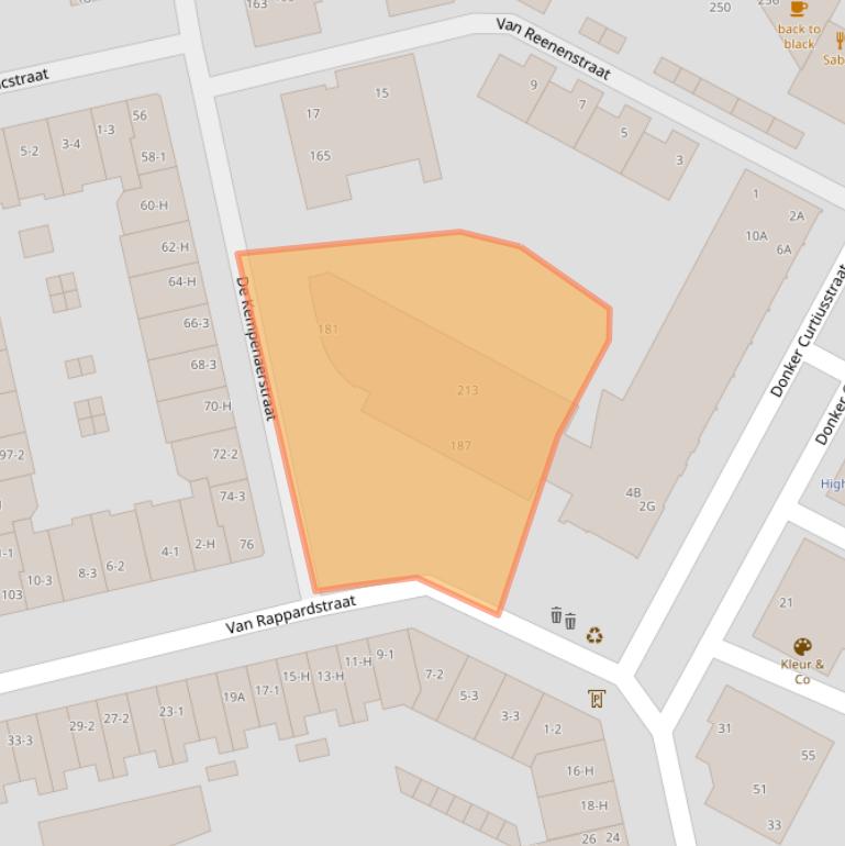 Kaart van postcodegebied 1051DC.