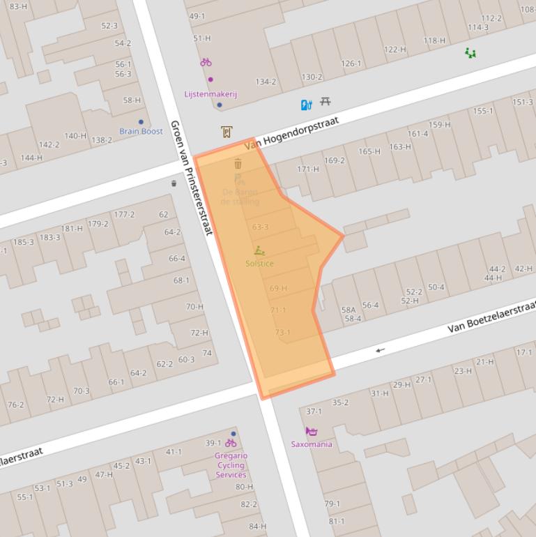 Kaart van postcodegebied 1051EK.