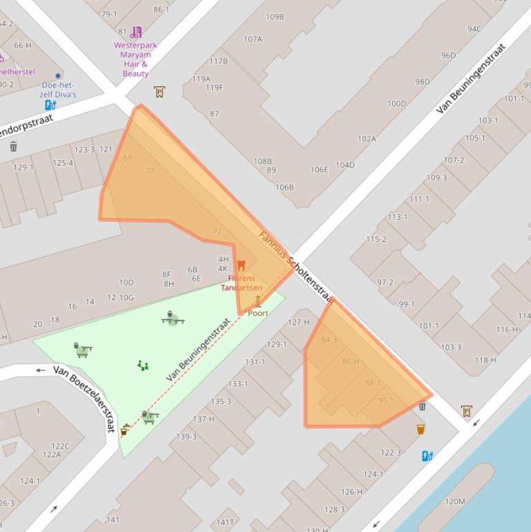 Kaart van postcodegebied 1051GB.