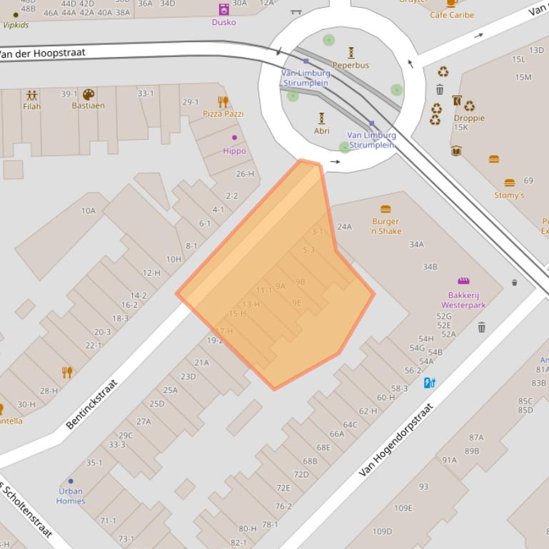 Kaart van postcodegebied 1051GC.