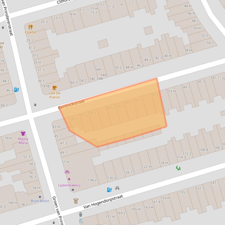 Kaart van postcodegebied 1051GG.