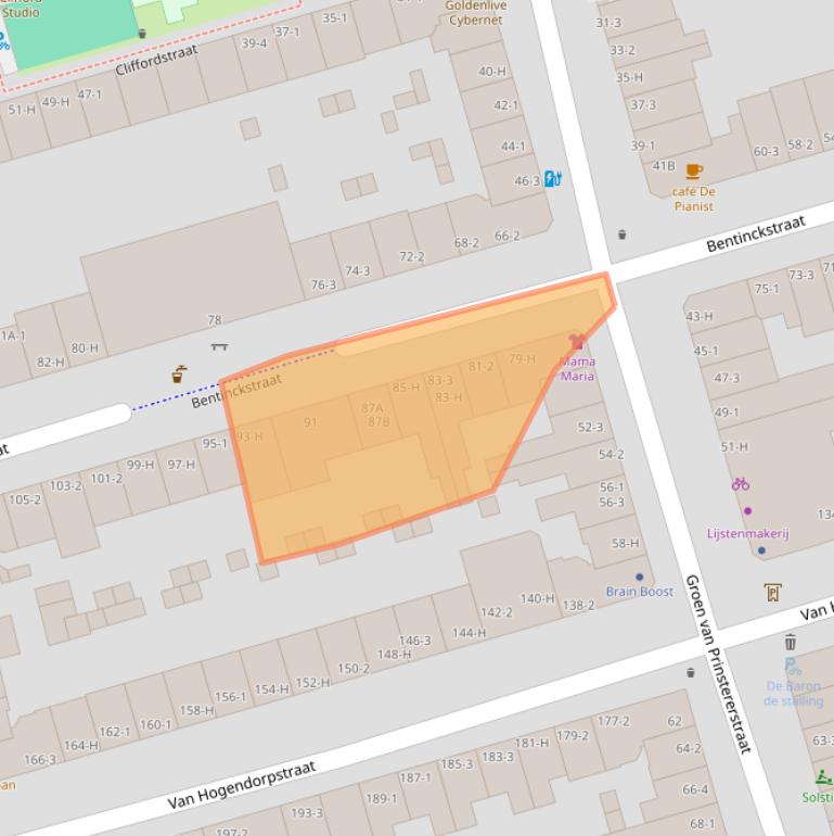 Kaart van postcodegebied 1051GH.