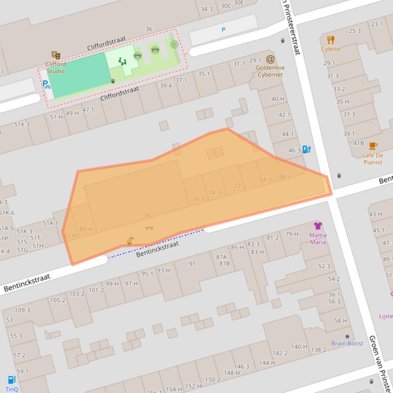 Kaart van postcodegebied 1051GN.