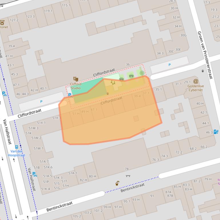 Kaart van postcodegebied 1051GS.