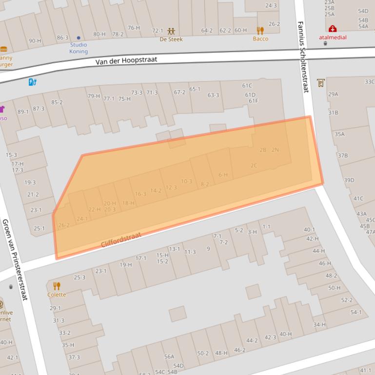 Kaart van postcodegebied 1051GT.