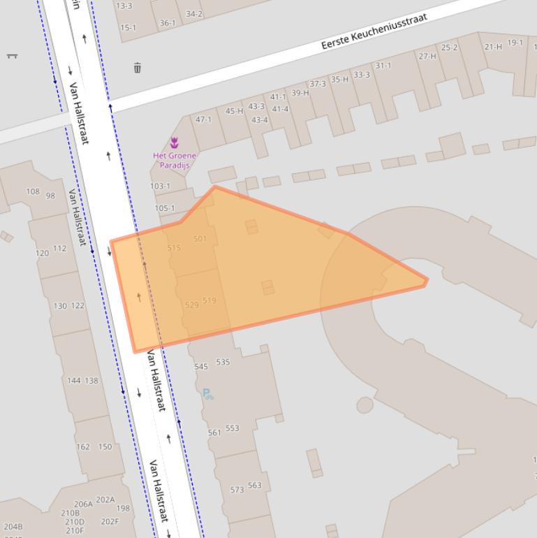 Kaart van postcodegebied 1051HB.