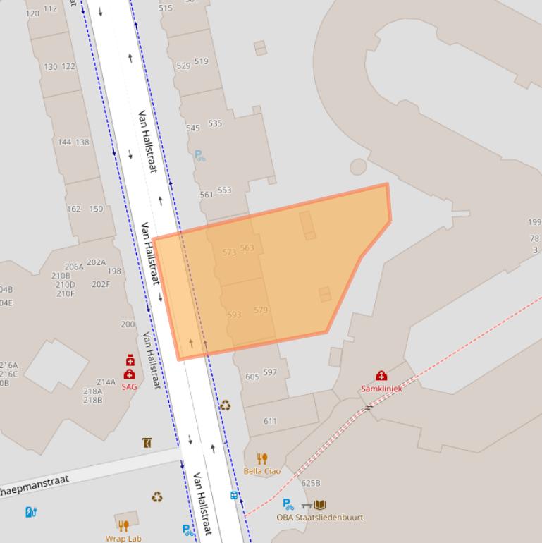 Kaart van postcodegebied 1051HD.