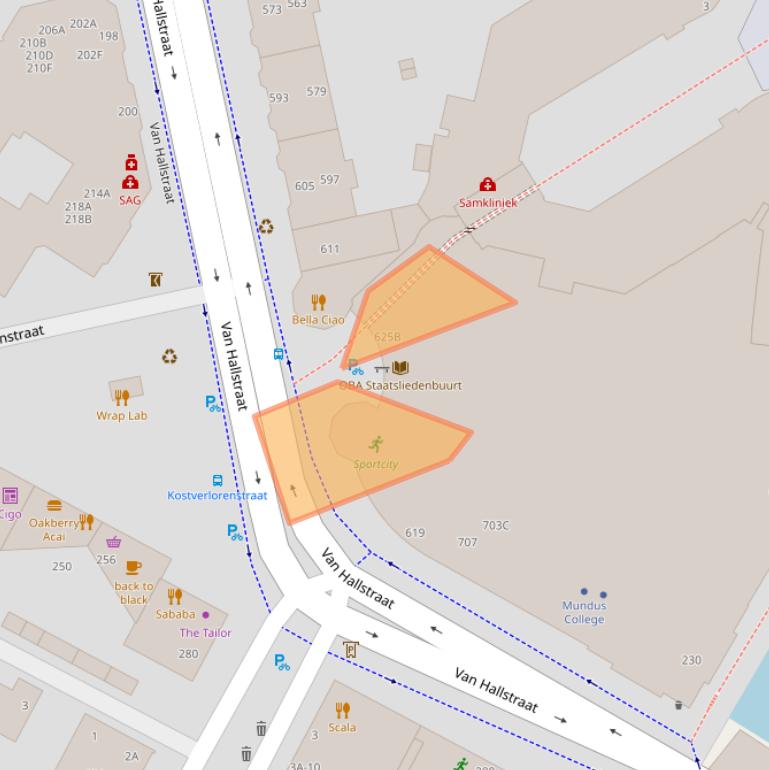 Kaart van postcodegebied 1051HG.