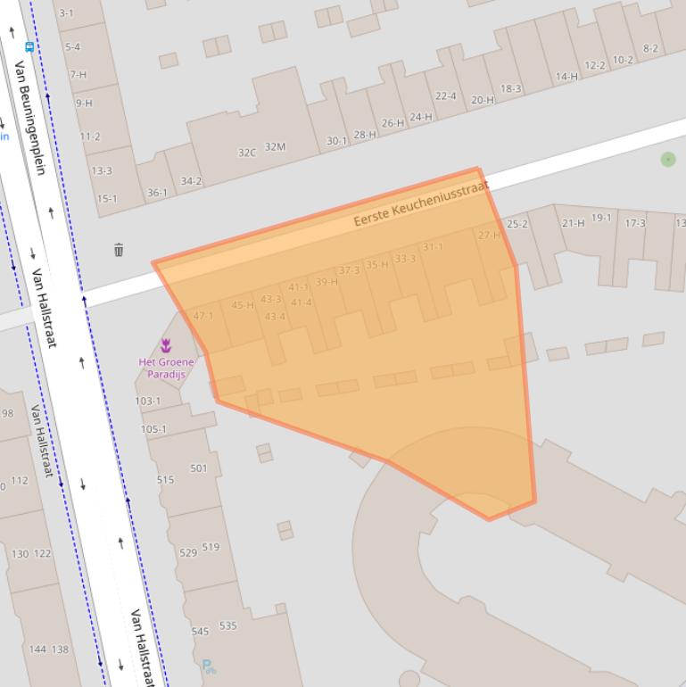 Kaart van postcodegebied 1051HP.