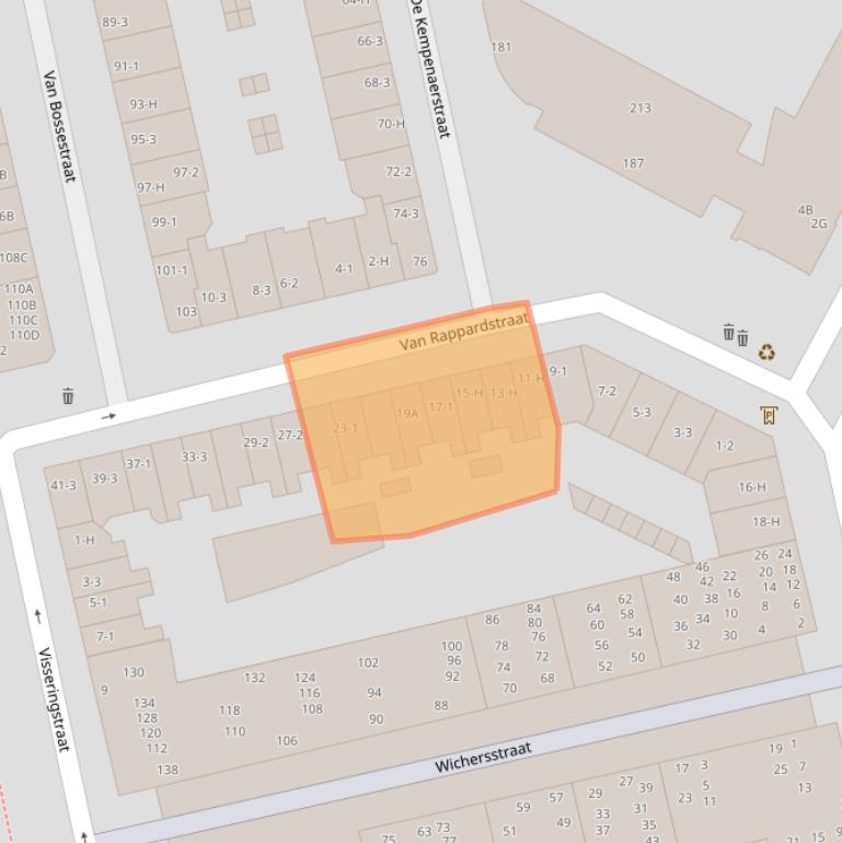 Kaart van postcodegebied 1051HW.