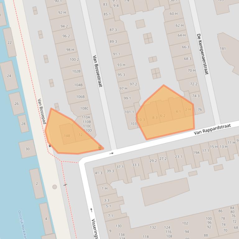 Kaart van postcodegebied 1051HZ.