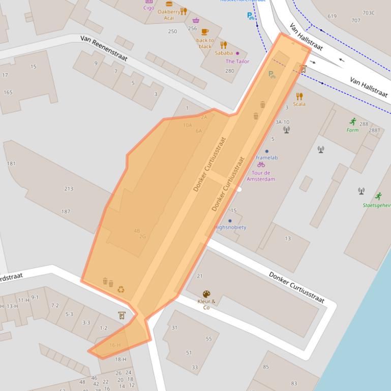 Kaart van postcodegebied 1051JN.