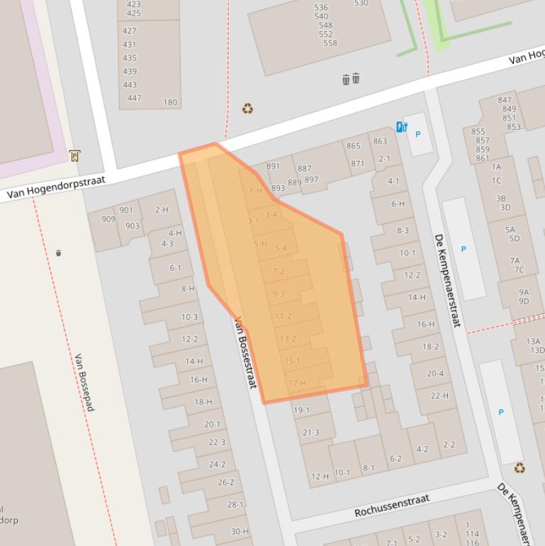 Kaart van postcodegebied 1051JR.