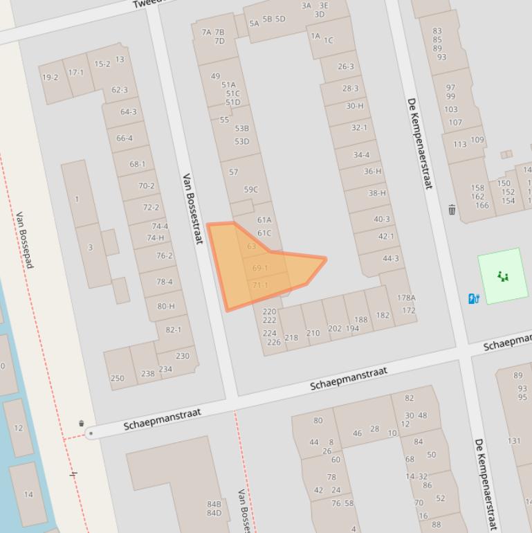 Kaart van postcodegebied 1051JV.