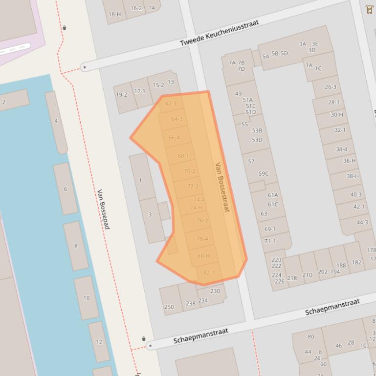 Kaart van postcodegebied 1051KB.