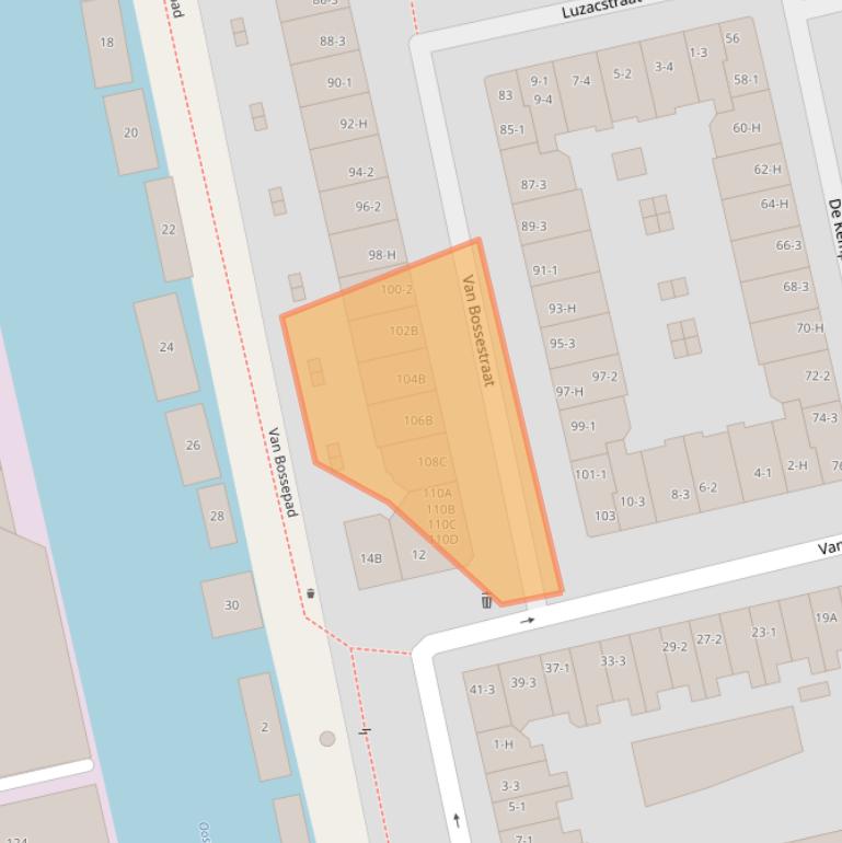 Kaart van postcodegebied 1051KD.