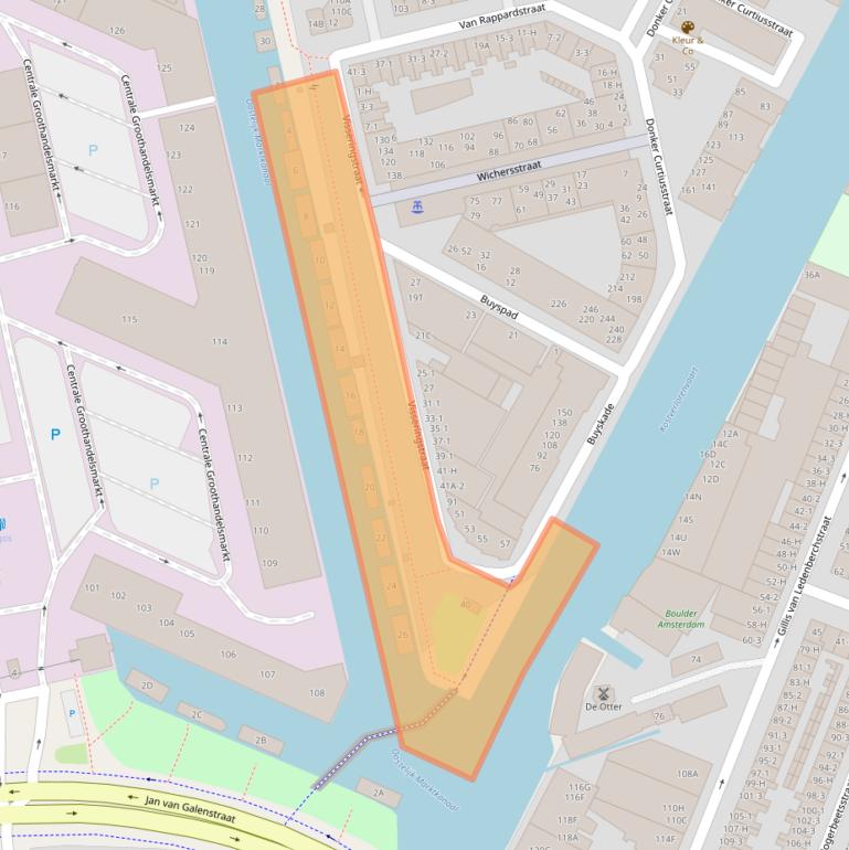 Kaart van postcodegebied 1051KJ.