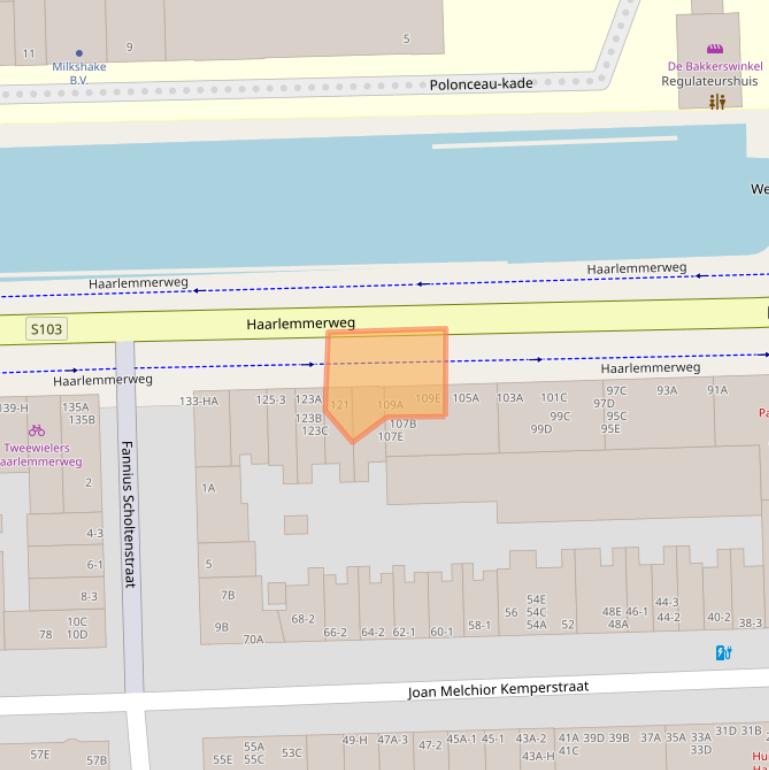 Kaart van postcodegebied 1051KV.