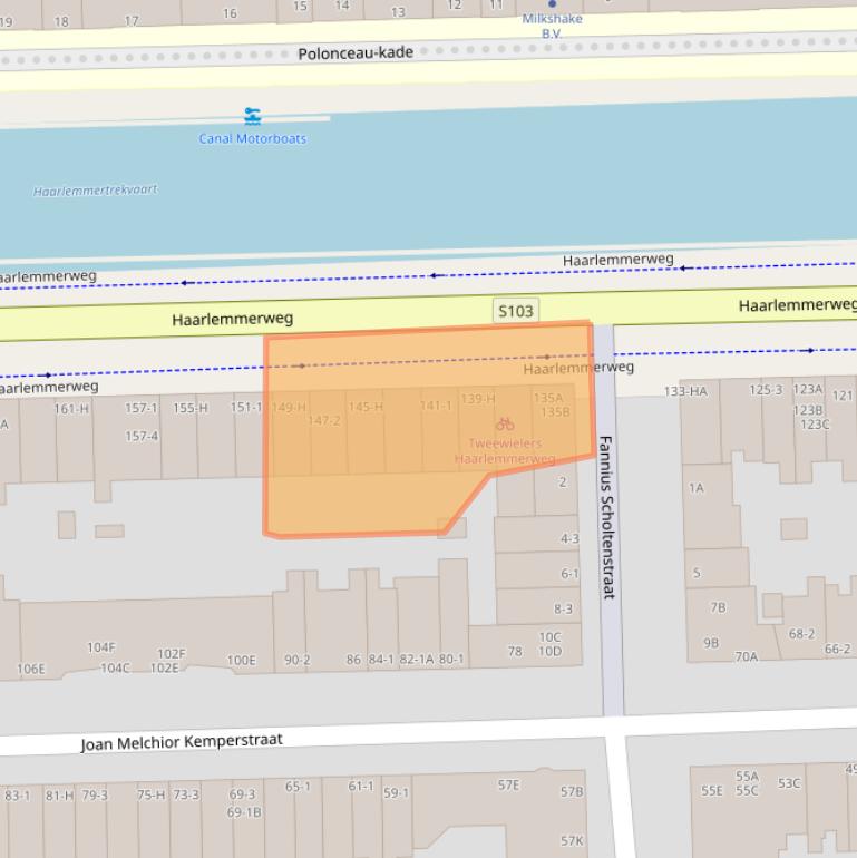 Kaart van postcodegebied 1051KX.
