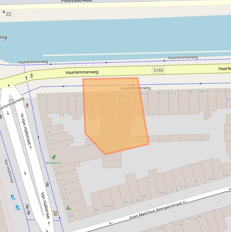 Kaart van postcodegebied 1051LD.