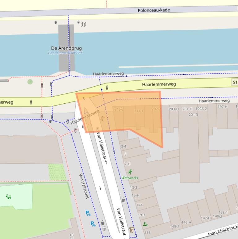 Kaart van postcodegebied 1051LE.
