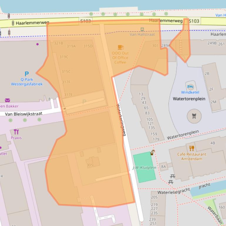 Kaart van postcodegebied 1051LG.