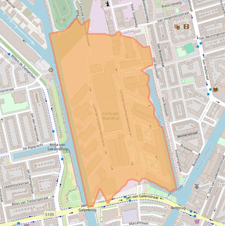 Kaart van postcodegebied 1051LJ.
