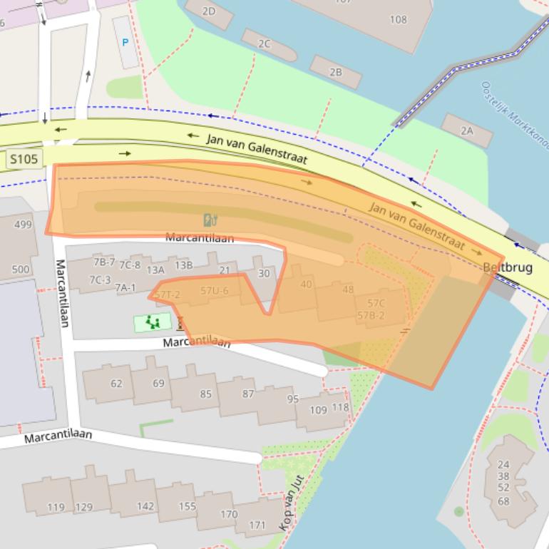 Kaart van postcodegebied 1051LR.