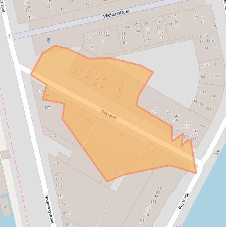 Kaart van postcodegebied 1051MB.