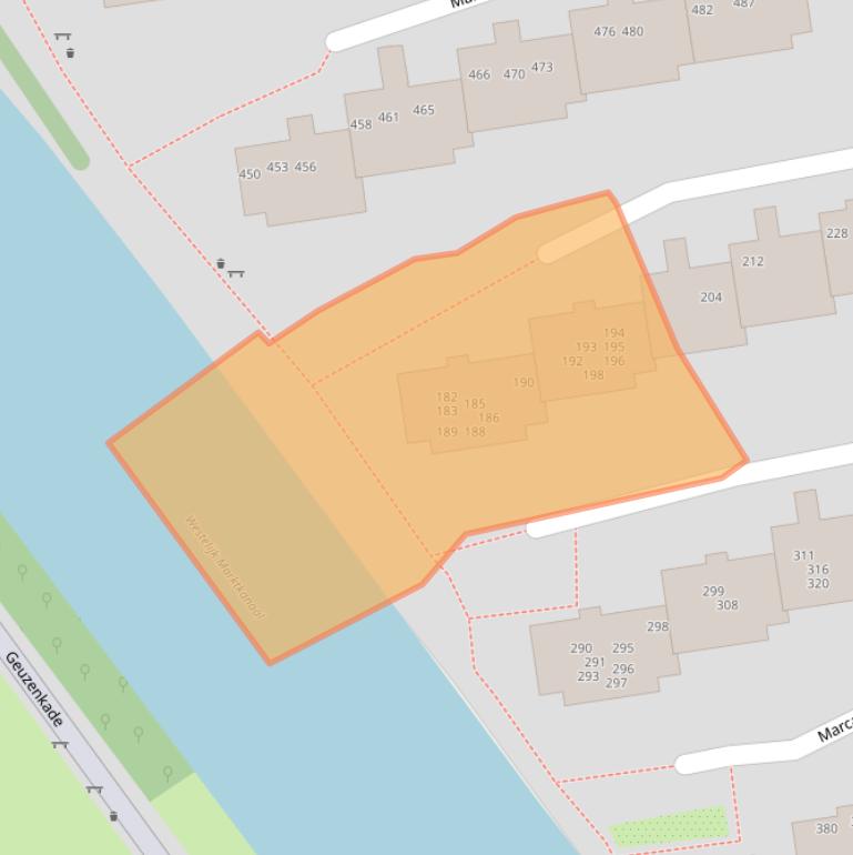 Kaart van postcodegebied 1051NA.