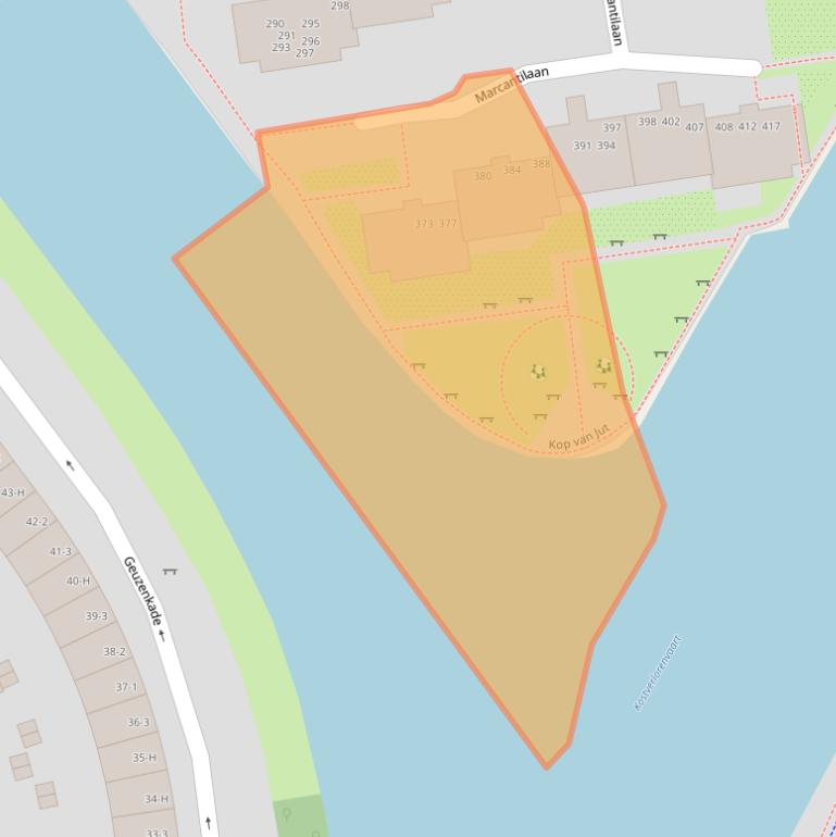 Kaart van postcodegebied 1051NK.