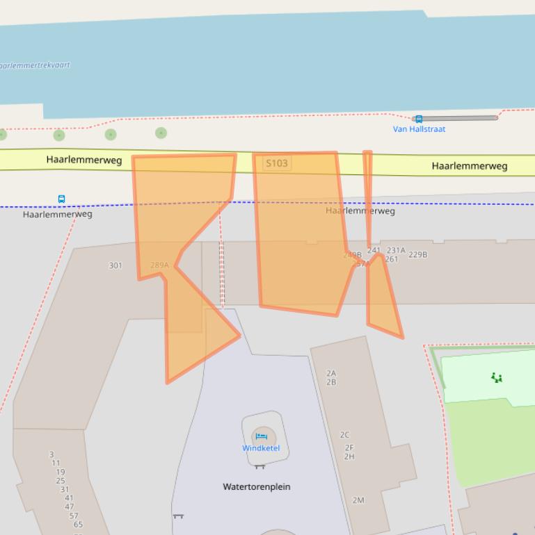 Kaart van postcodegebied 1051NW.