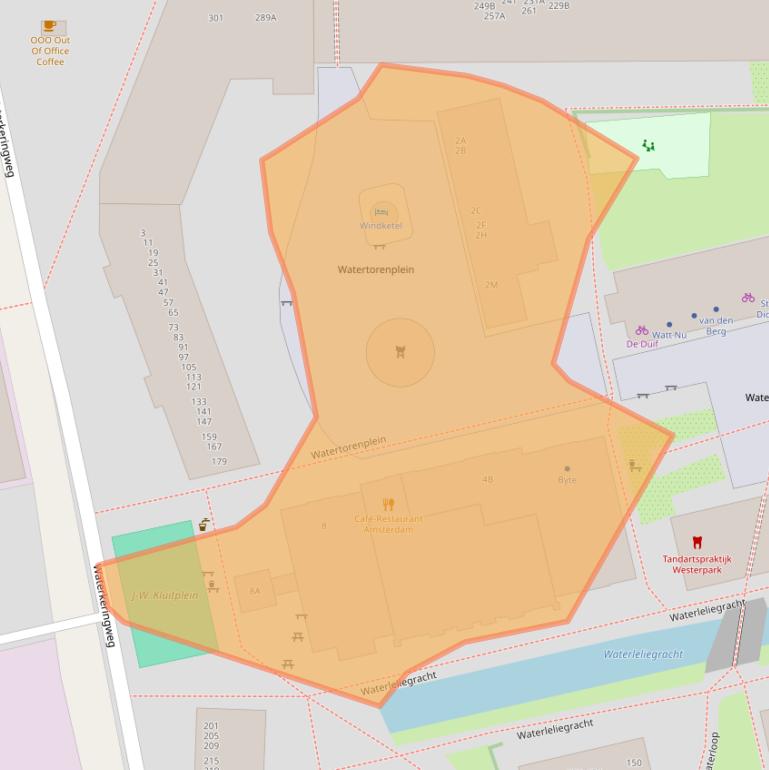 Kaart van postcodegebied 1051PA.