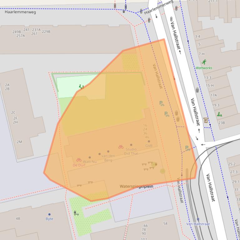 Kaart van postcodegebied 1051PB.