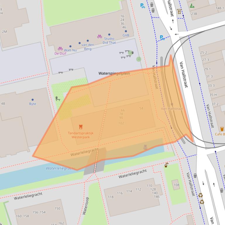 Kaart van postcodegebied 1051PC.