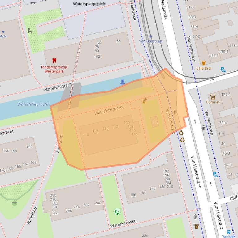 Kaart van postcodegebied 1051PD.