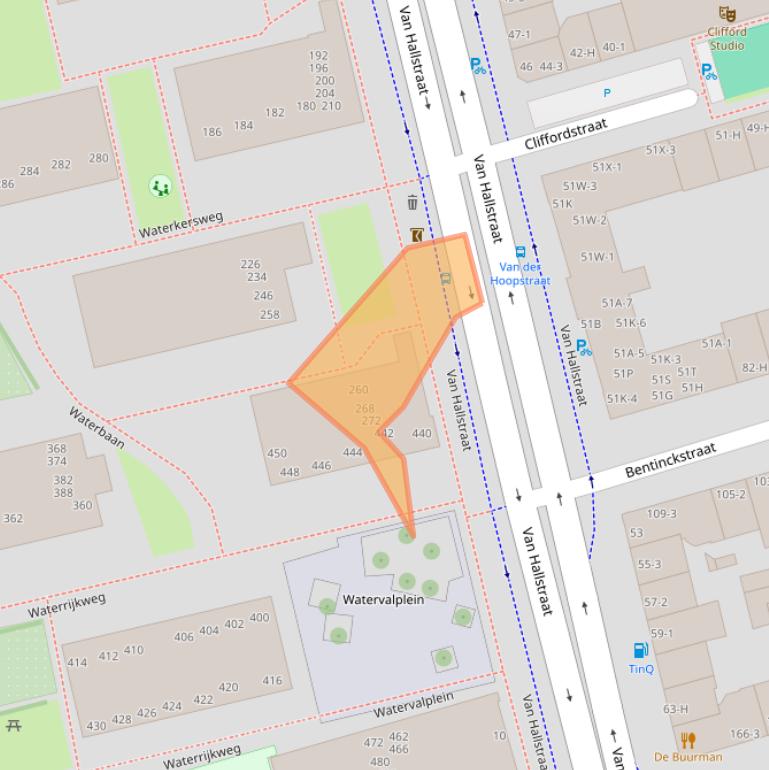 Kaart van postcodegebied 1051PJ.