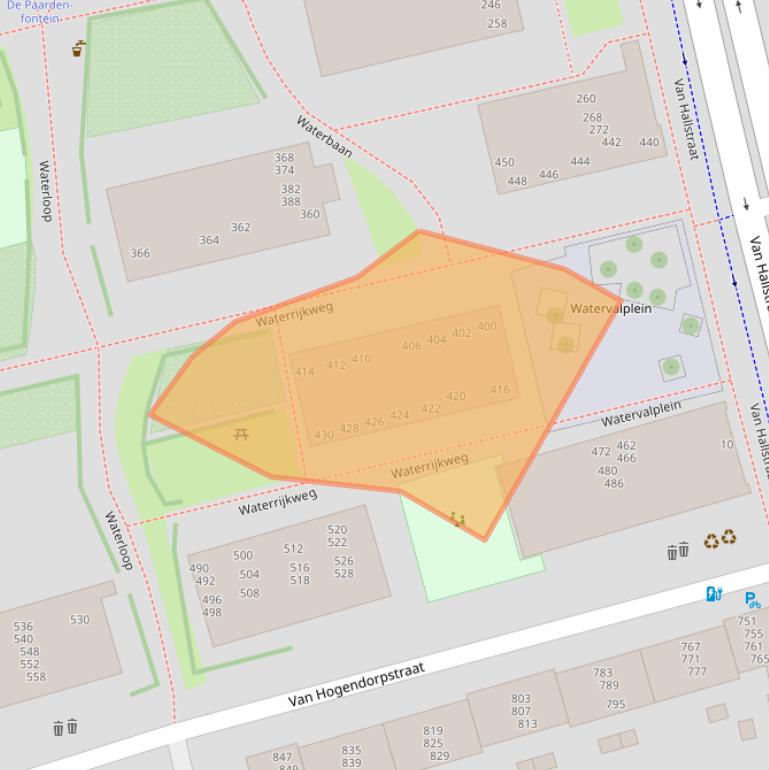 Kaart van postcodegebied 1051PN.