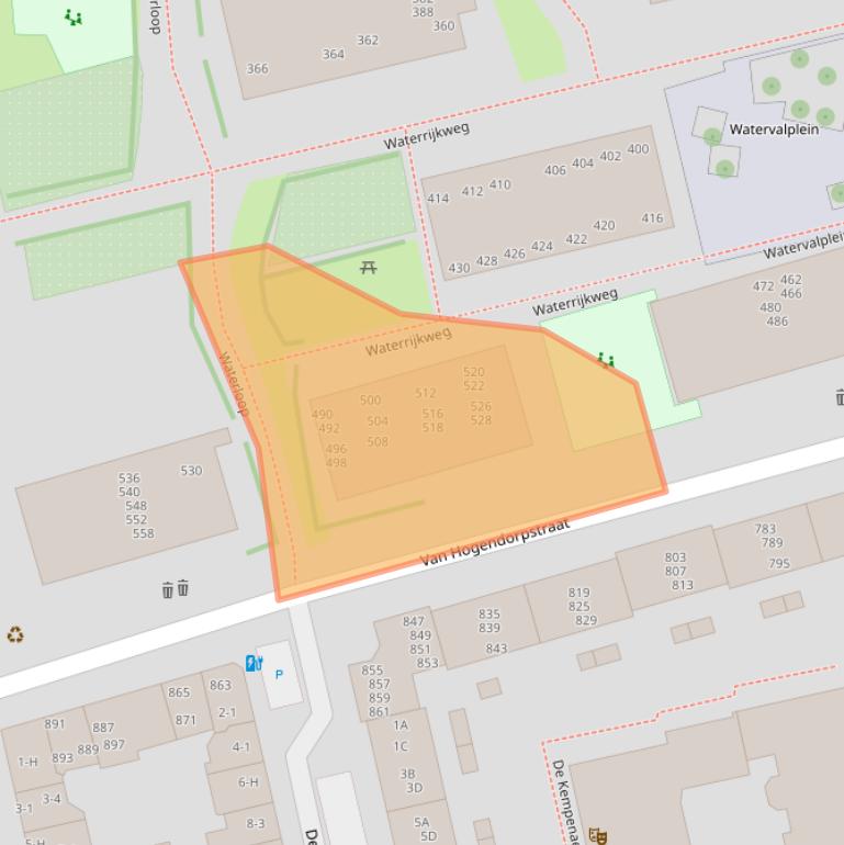 Kaart van postcodegebied 1051PR.