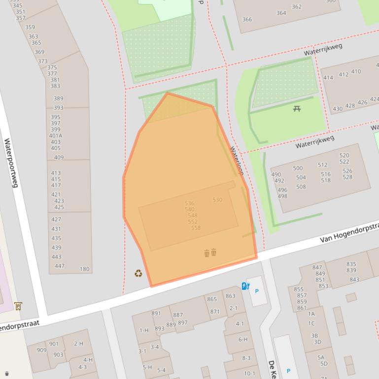 Kaart van postcodegebied 1051PS.