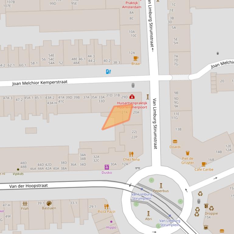 Kaart van postcodegebied 1051TG.