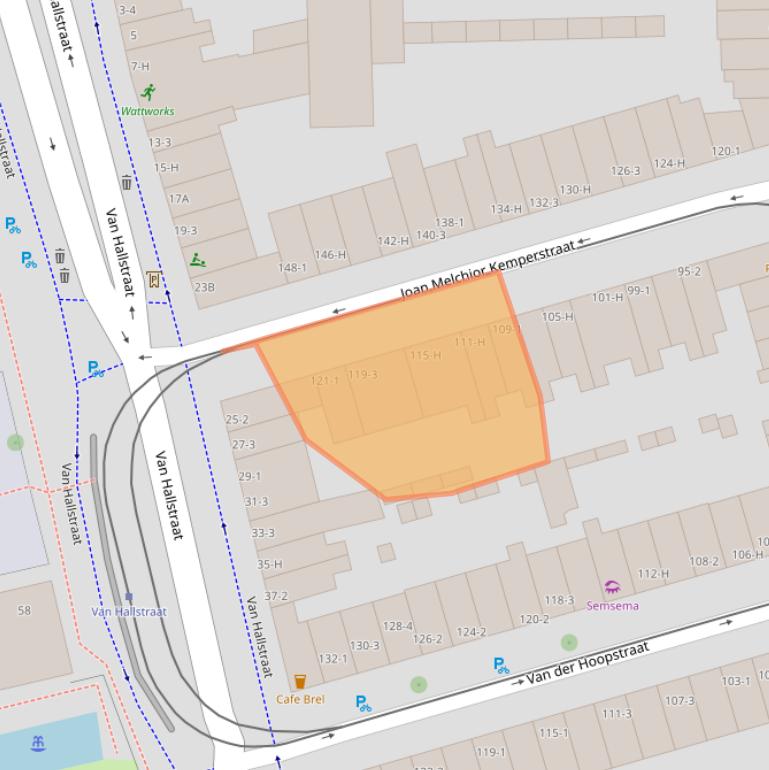 Kaart van postcodegebied 1051TN.