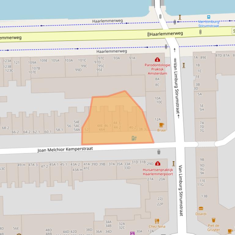 Kaart van postcodegebied 1051TS.